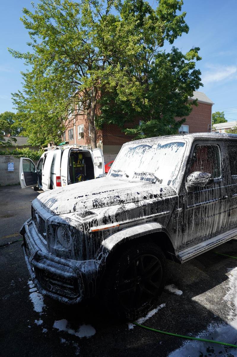 Mercedes G-Wagon foam wash mobile detailing NYC — Xentra Auto