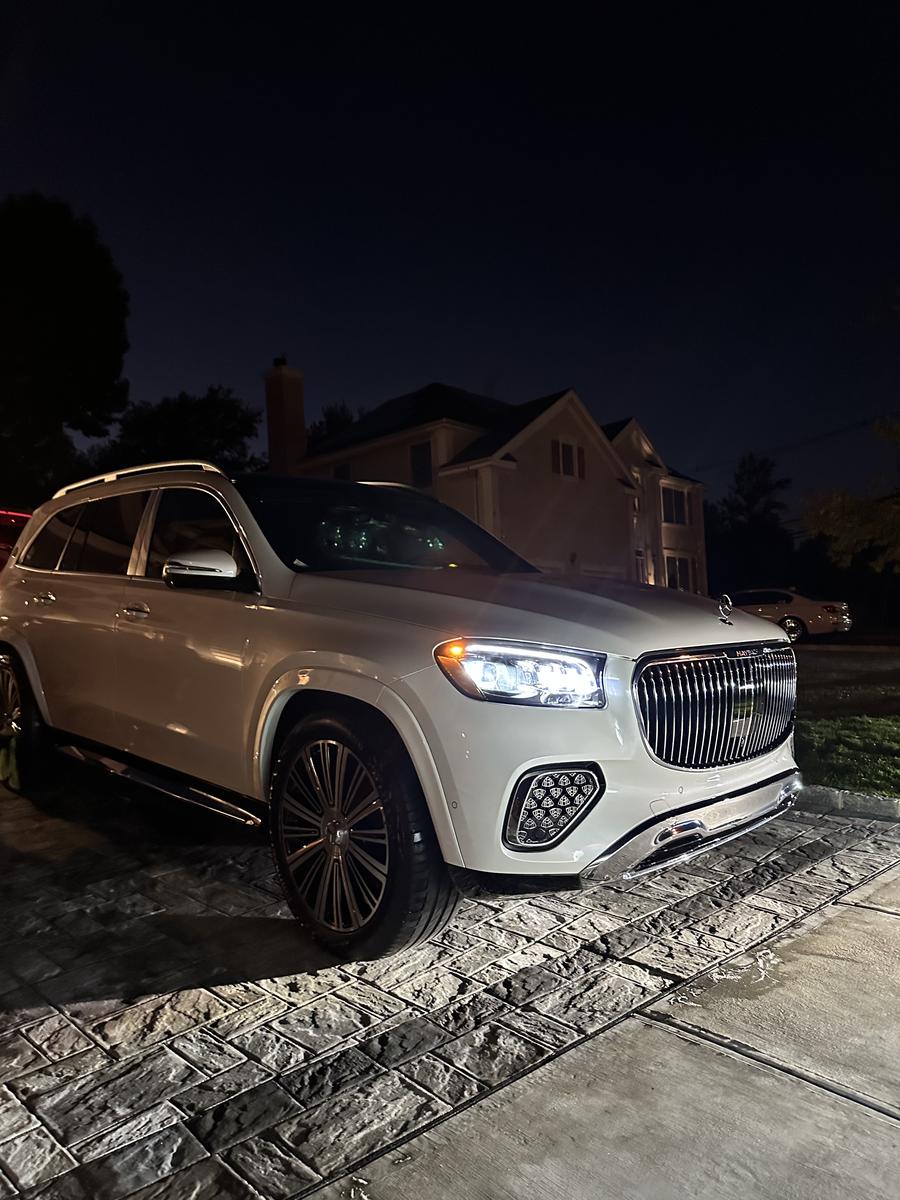 Mercedes Maybach GLS white night shot NYC