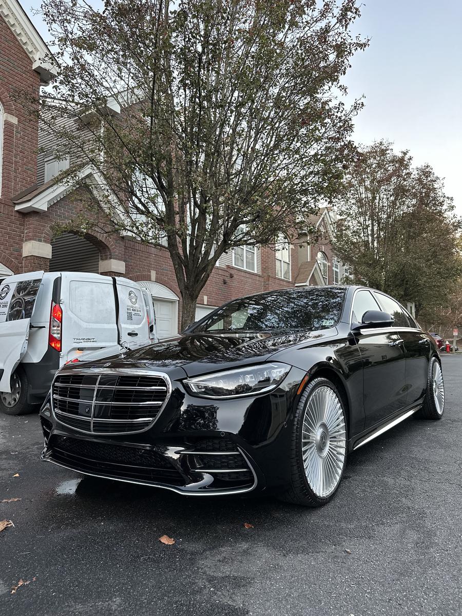 Mercedes S-Class black front detailed NYC
