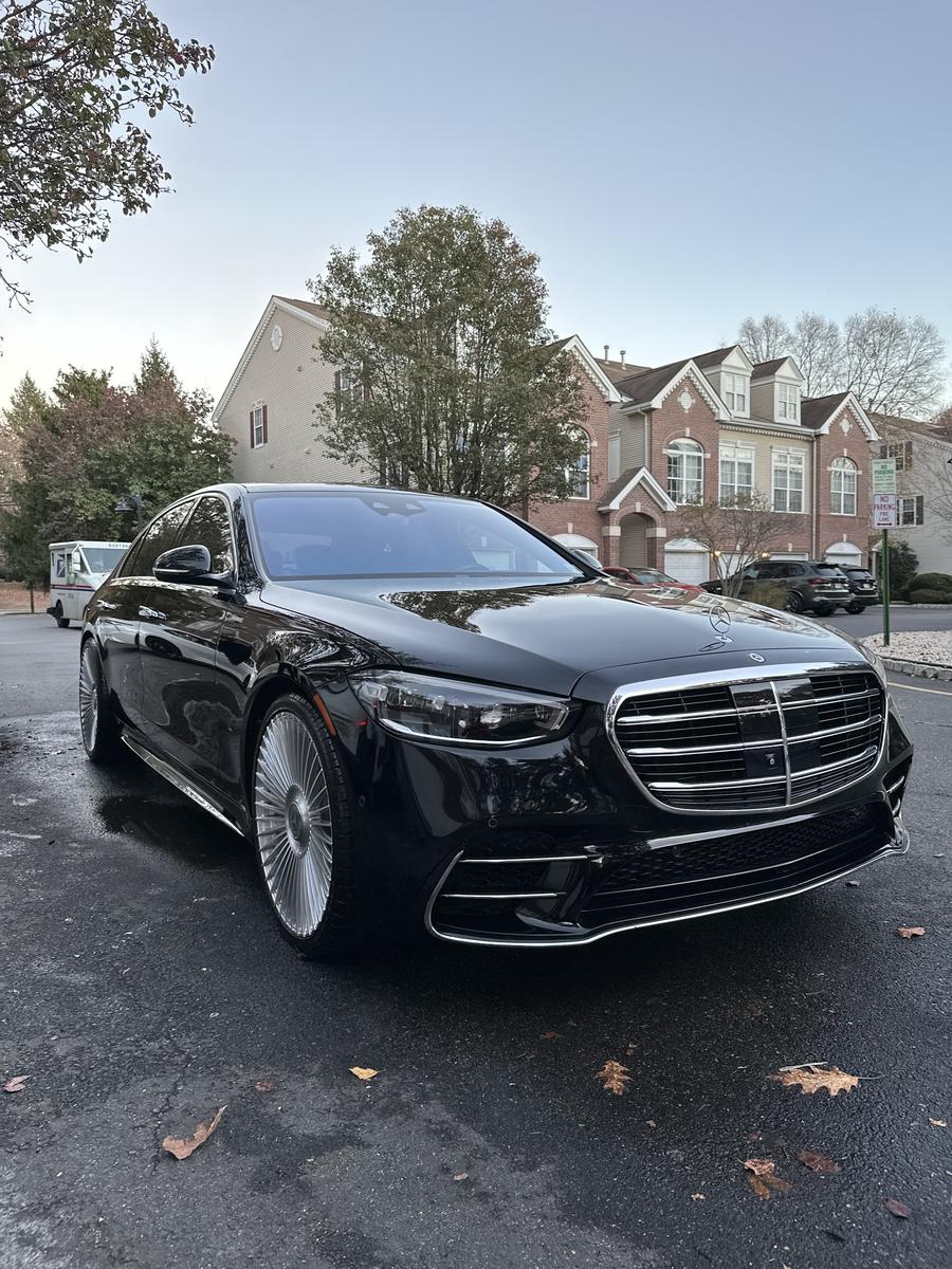 Mercedes S-Class black side view NYC